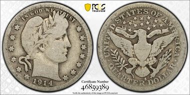 1914-S 25C VG8