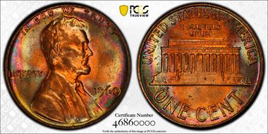 1960 1C Large Date MS64RB