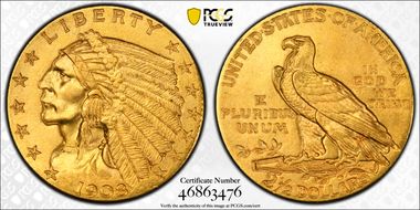 1908 $2.50 MS64