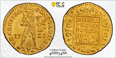 1724 Ducat Fr-285 MS63