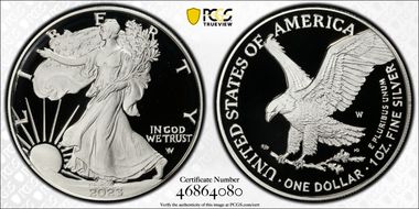 2023-W  $1 Silver Eagle First Strike PR70DCAM