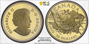 2013 $20 Beaver PR69DCAM