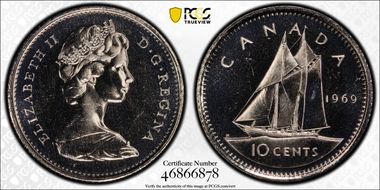 1969 10C Small Date PL66