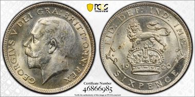 1920 6D S-4024 .500 Fine MS64