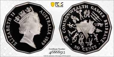 1989 50C Commonwealth Games Ag PR69DCAM