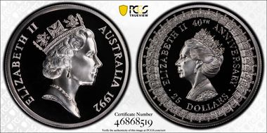 1992 $25 Princess Margaret PR69DCAM