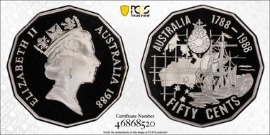 1988 50C Bicentennial Ag PR70DCAM