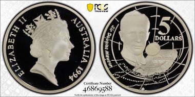 1994 $5 Sir Douglas Mawson Australian Explorers PR69DCAM