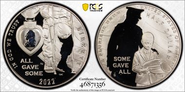 2022-S 50C National Purple Heart Hall of Honor PR69DCAM