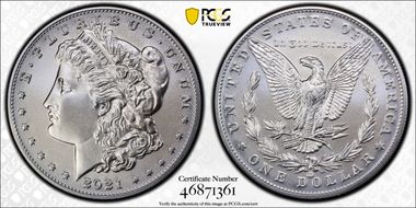 2021-CC Privy $1 Morgan Dollar 100th Anniversary MS70