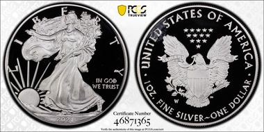 2021-W  $1 Silver Eagle - Type 1 PR69DCAM