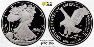 2023-W $1 Silver Eagle PR70DCAM