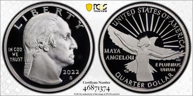 2022-S 25C Maya Angelou-Silver PR69DCAM