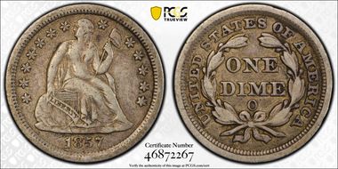 1857-O 10C VF30