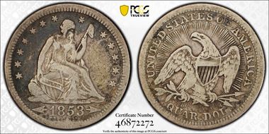 1853 25C Arrows and Rays F15