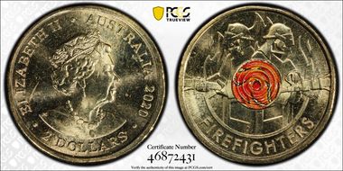 2020 $2 Firefighters Colorized MS64