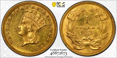 1874 G$1 MS61