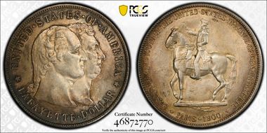 1900 $1 Lafayette AU58