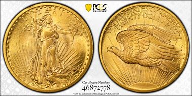 1907 $20 Saint-Gaudens MS63