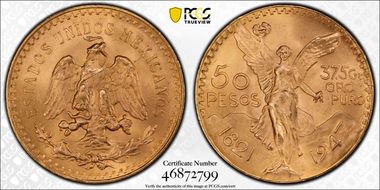 1947 50 Peso KM-481  Au MS65