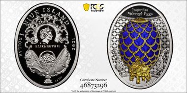 2021-MW $1 Pinecone Faberge Egg PR70DCAM