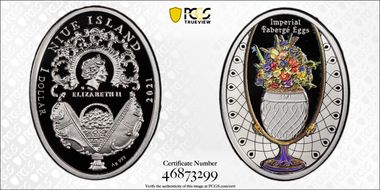 2021-MW $1 Flower Basket Faberge Egg PR69DCAM