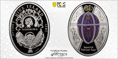 2021-MW $1 Twelve Monograms Faberge Egg PR70DCAM