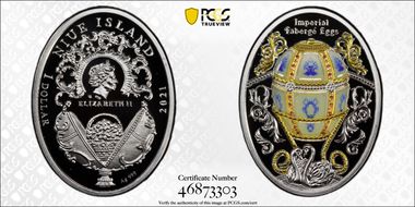 2021-MW $1 Twelve Panel Egg Faberge Egg PR70DCAM