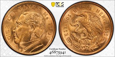 1966-Mo 10C KM-433 MS64RD