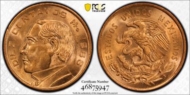 1966-Mo 10C KM-433 MS65RD