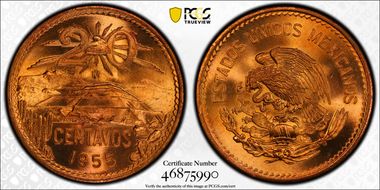 1955-Mo 20C Small Eagle MS66RD