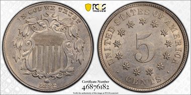 1882 5C AU58