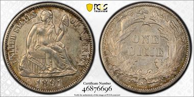 1891-S 10C F-119 MS61