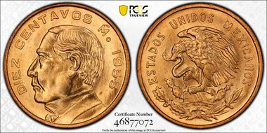 1955-Mo 10C KM-433 MS66RD