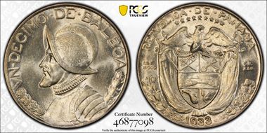 1933 1/10 B KM-10.1  Ag MS64