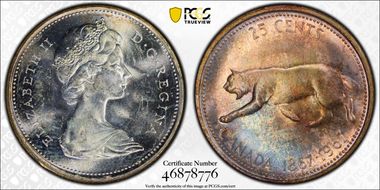 1967 25C 0.800 Ag MS63