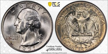 1951-D/D 25C RPM, FS-501 MS65