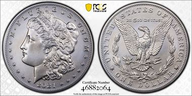 2021-CC Privy $1 Morgan Dollar 100th Anniversary MS70