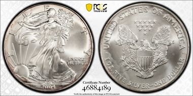2004 $1 Silver Eagle MS67