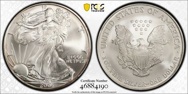 2006 $1 Silver Eagle MS67