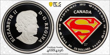 2013 $20 Superman S-Shield PR69DCAM