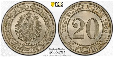 1888-A 20 Pfg J-6 MS65