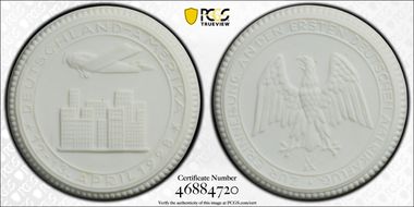 1928 Medal  Scheuch-1252n Dessau White Porcelain MS66