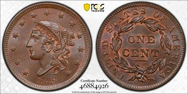 1838 1C MS66+ BN