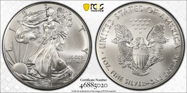2021 $1 Silver Eagle - Type 1 MS68