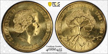 2018-S $1 Convict Era 1788-1868 Counterstamp MS67