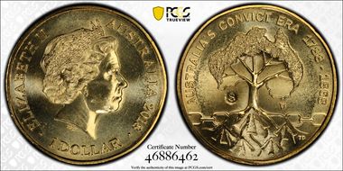 2018-S $1 Convict Era 1788-1868 Counterstamp MS67