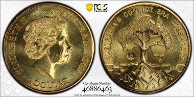 2018-S $1 Convict Era 1788-1868 Counterstamp MS66