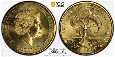 2018-S $1 Convict Era 1788-1868 Counterstamp MS67