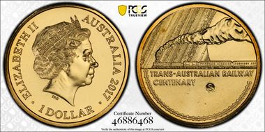 2017-S $1 Trans-Australian Railway Counterstamp MS68